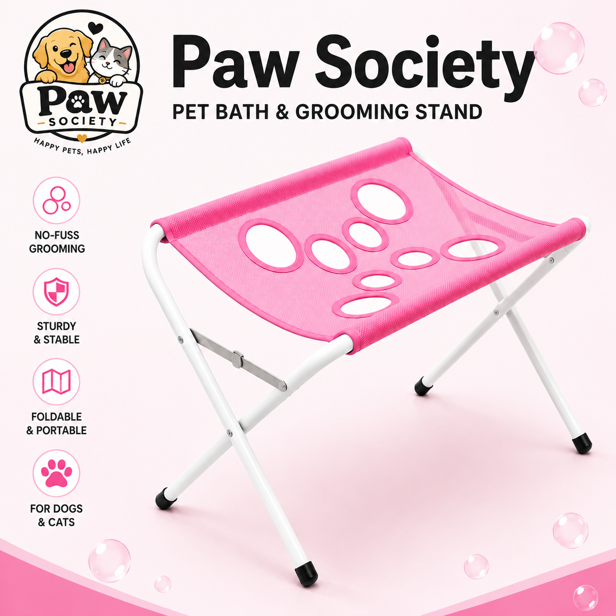Paw Society™ Pet Comfort Grooming Stand